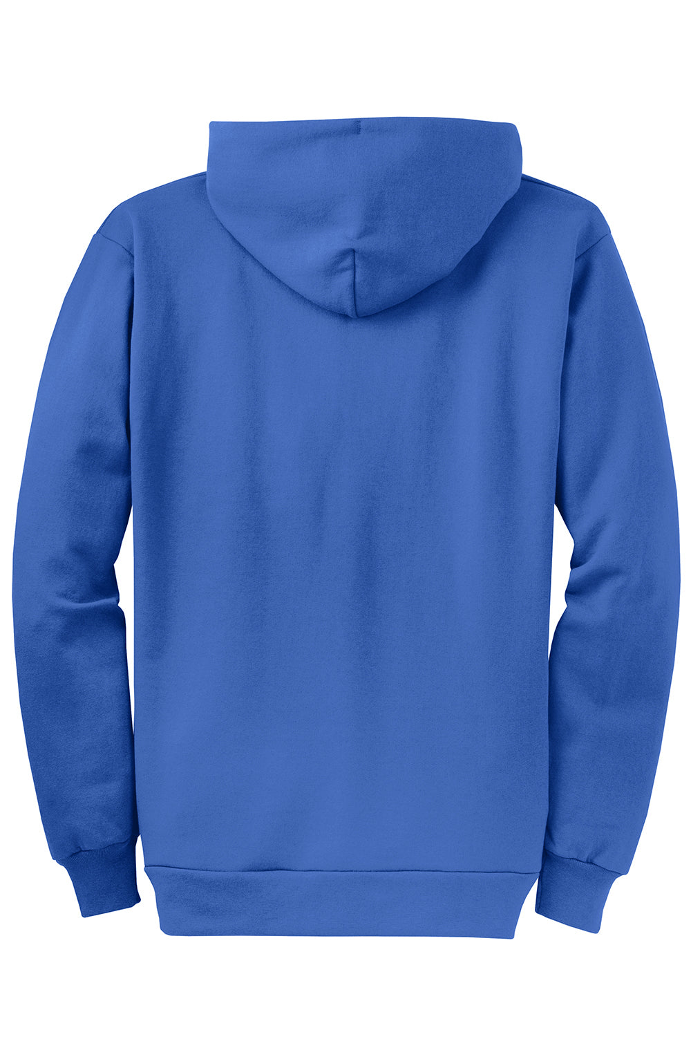 Port & Company PC78ZH Mens Core Pill Resistant Fleece Full Zip Hooded Sweatshirt Hoodie Royal Blue Flat Back