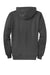 Port & Company PC78ZH Mens Core Pill Resistant Fleece Full Zip Hooded Sweatshirt Hoodie Charcoal Grey Flat Back