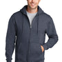 Port & Company Mens Core Pill Resistant Fleece Full Zip Hooded Sweatshirt Hoodie - Heather Navy Blue