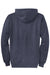 Port & Company PC78ZH Mens Core Pill Resistant Fleece Full Zip Hooded Sweatshirt Hoodie Heather Navy Blue Flat Back