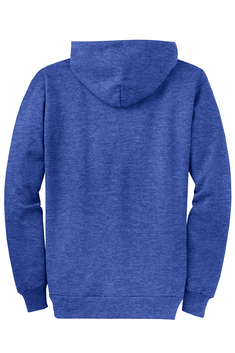 Port & Company PC78ZH Mens Core Pill Resistant Fleece Full Zip Hooded Sweatshirt Hoodie Heather Royal Blue Flat Back