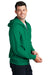 Port & Company PC78ZH Mens Core Pill Resistant Fleece Full Zip Hooded Sweatshirt Hoodie Kelly Green Model Side