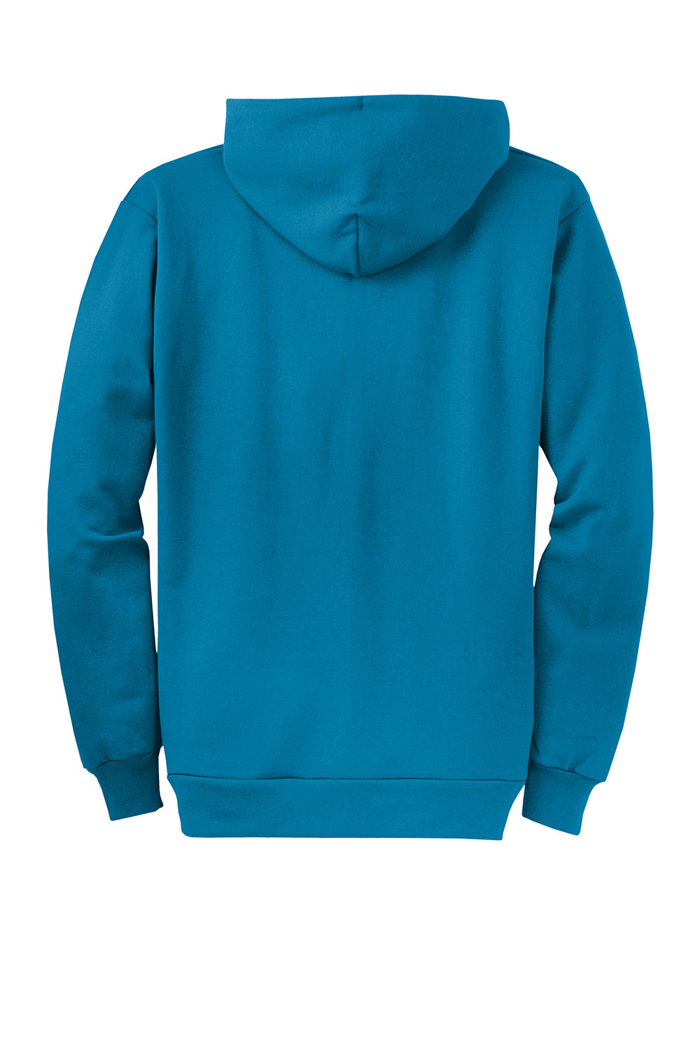 Port & Company PC78ZH Mens Core Pill Resistant Fleece Full Zip Hooded Sweatshirt Hoodie Neon Blue Flat Back