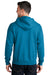 Port & Company PC78ZH Mens Core Pill Resistant Fleece Full Zip Hooded Sweatshirt Hoodie Neon Blue Model Back