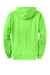 Port & Company PC78ZH Mens Core Pill Resistant Fleece Full Zip Hooded Sweatshirt Hoodie Neon Green Flat Back