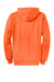 Port & Company PC78ZH Mens Core Pill Resistant Fleece Full Zip Hooded Sweatshirt Hoodie Neon Orange Flat Back