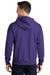 Port & Company PC78ZH Mens Core Pill Resistant Fleece Full Zip Hooded Sweatshirt Hoodie Purple Model Back