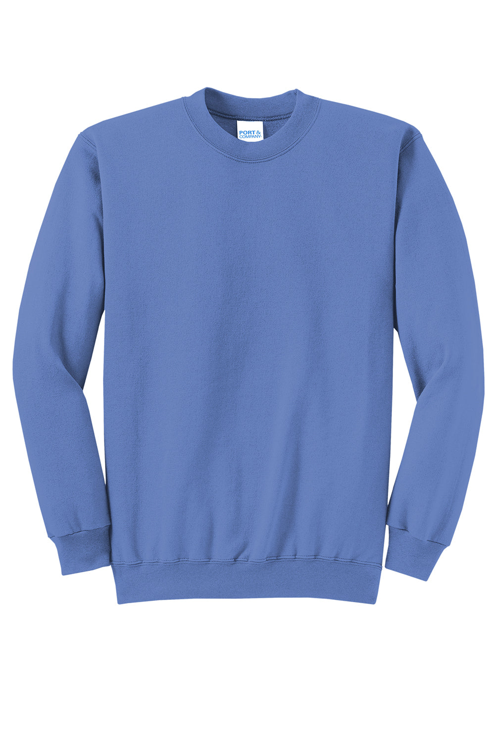 Port & Company PC78 Mens Core Pill Resistant Fleece Crewneck Sweatshirt Carolina Blue Flat Front