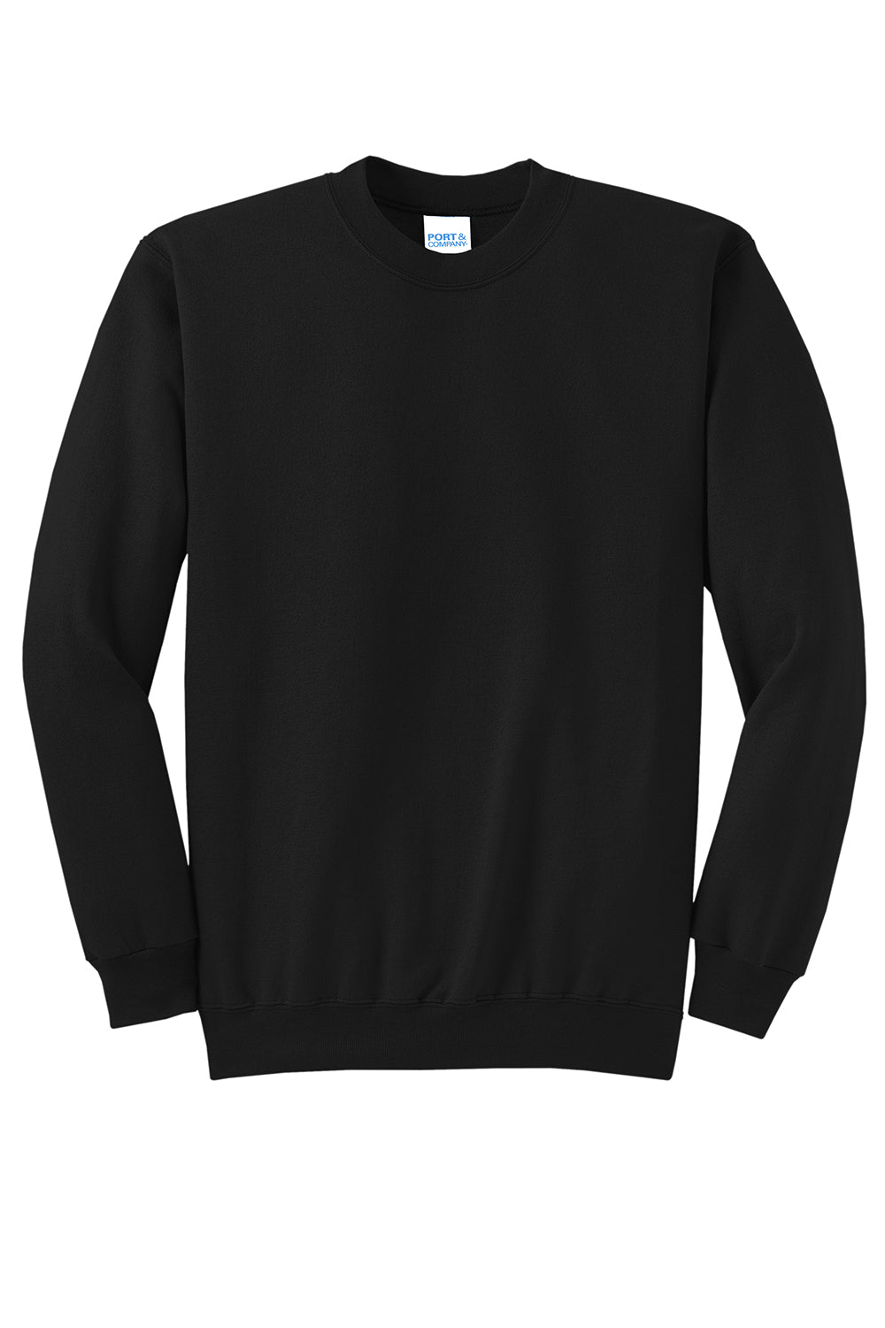 Port & Company PC78 Mens Core Pill Resistant Fleece Crewneck Sweatshirt Jet Black Flat Front