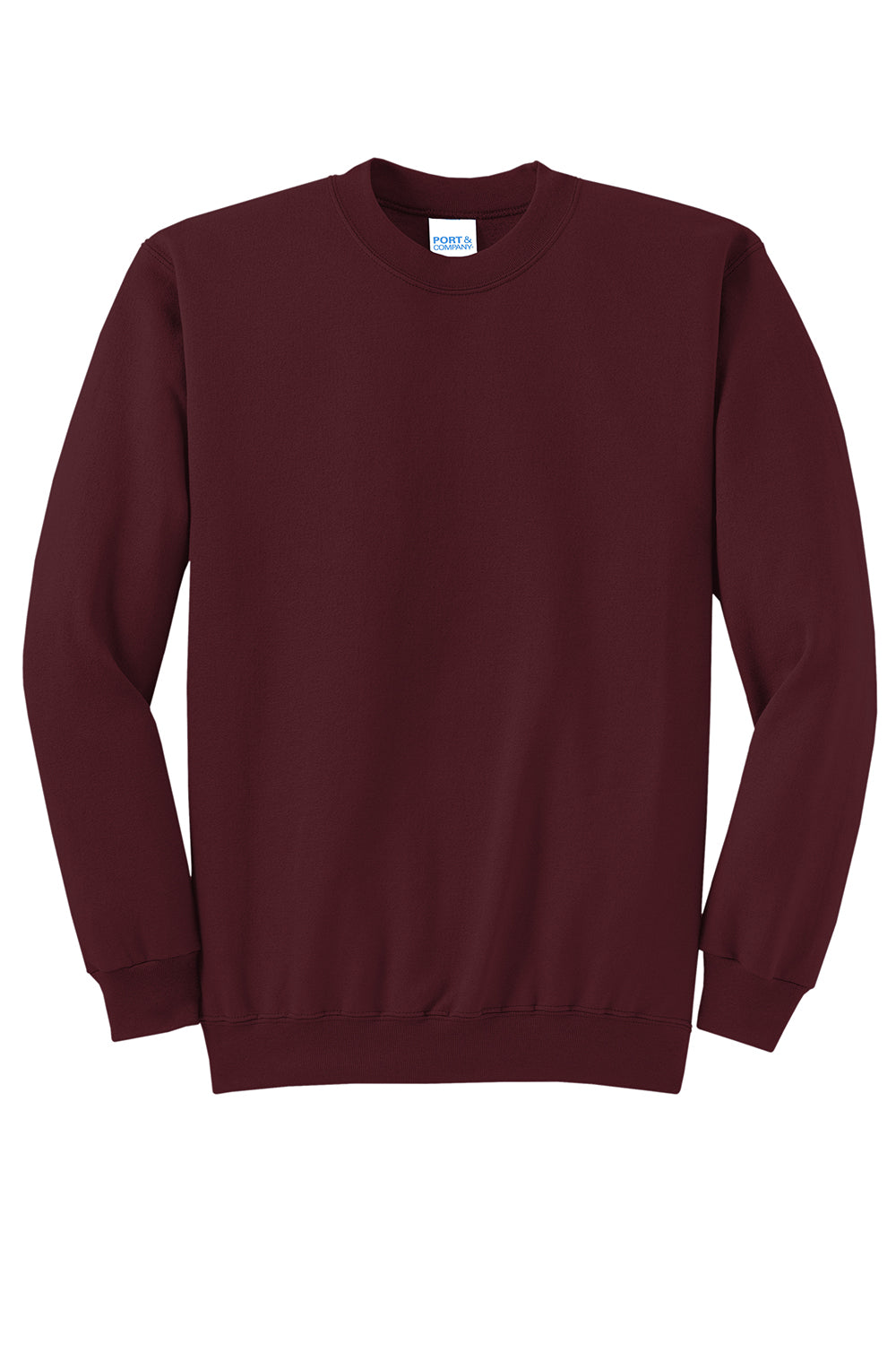 Port & Company PC78 Mens Core Pill Resistant Fleece Crewneck Sweatshirt Maroon Flat Front