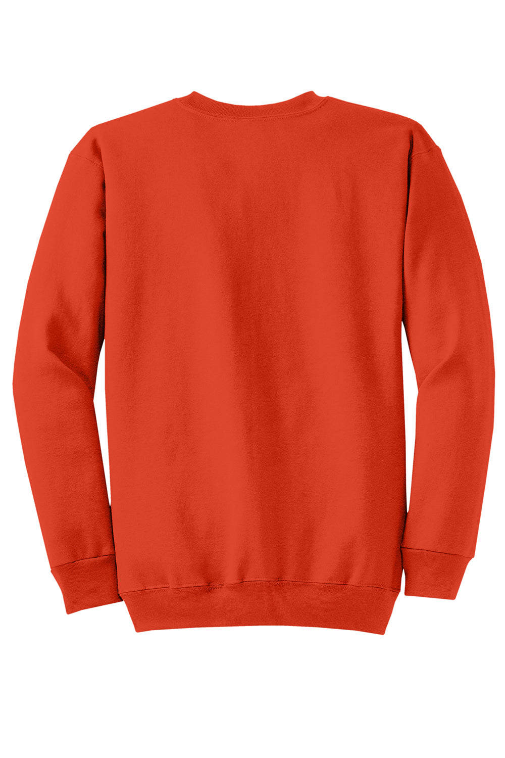 Port & Company PC78 Mens Core Pill Resistant Fleece Crewneck Sweatshirt Orange Flat Back