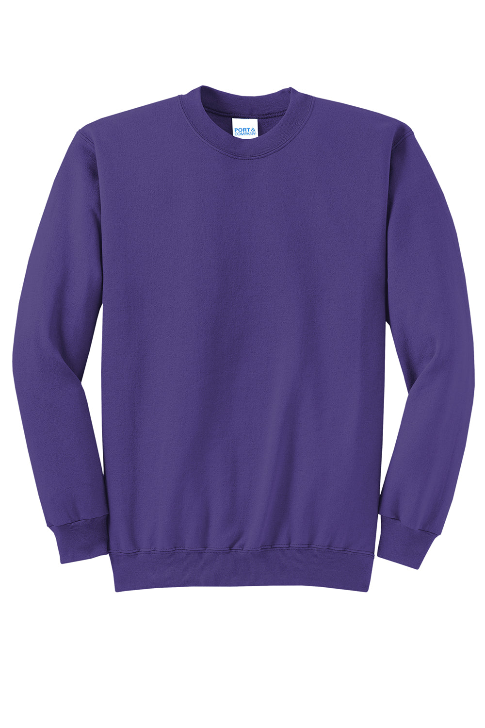 Port & Company PC78 Mens Core Pill Resistant Fleece Crewneck Sweatshirt Purple Flat Front