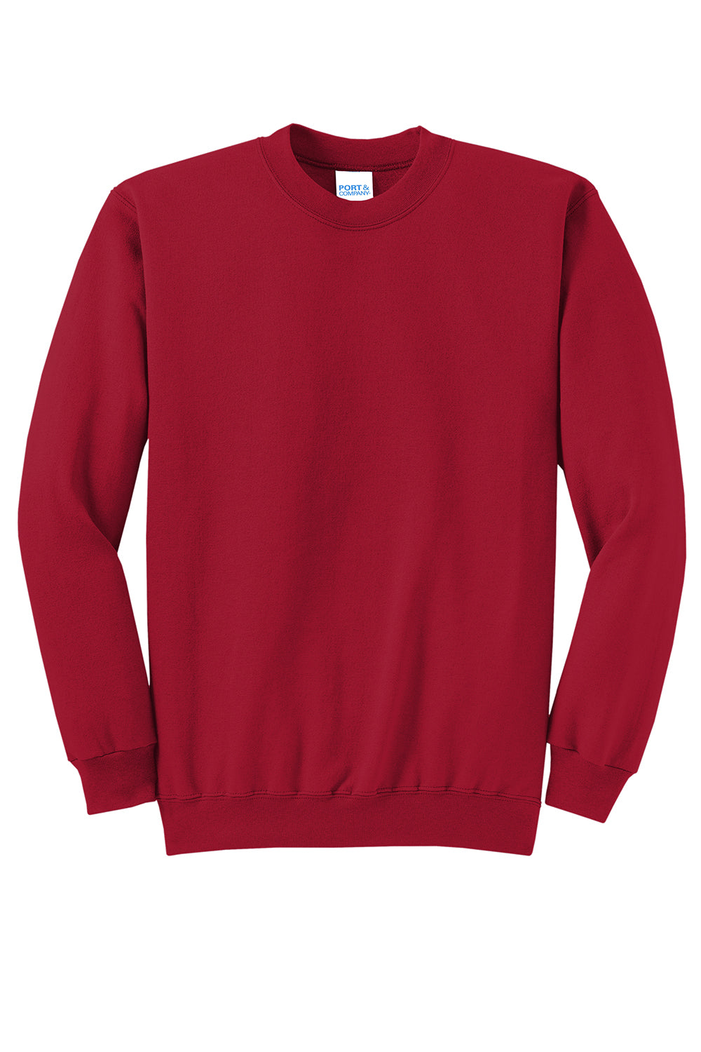 Port & Company PC78 Mens Core Pill Resistant Fleece Crewneck Sweatshirt Red Flat Front