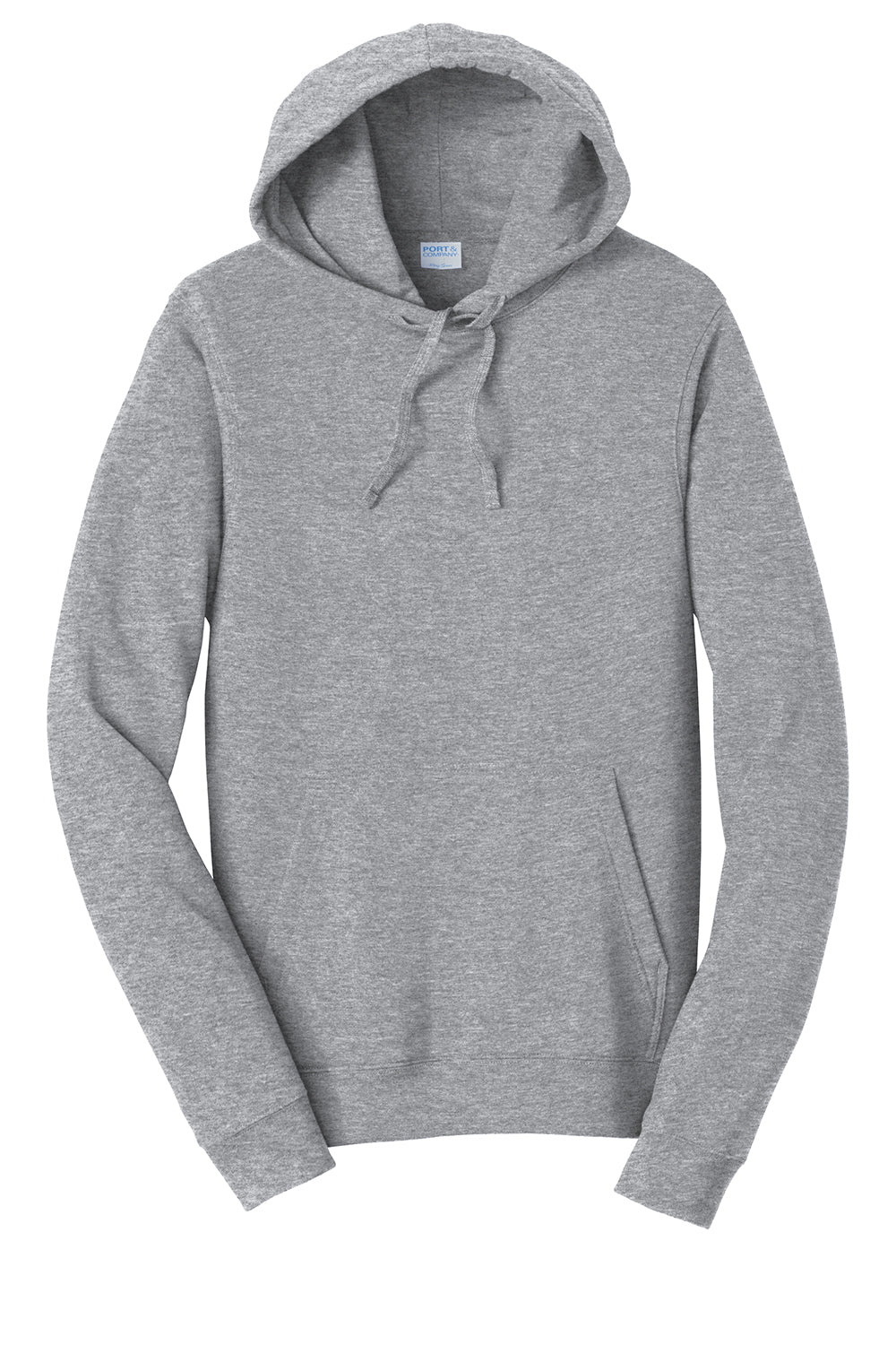 Port & Company PC850H Mens Fan Favorite Fleece Hooded Sweatshirt Hoodie Heather Grey Flat Front