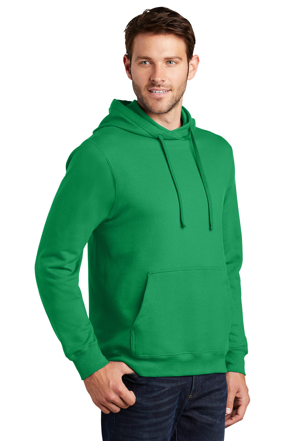 Port & Company PC850H Mens Fan Favorite Fleece Hooded Sweatshirt Hoodie Athletic Kelly Green Model 3q