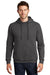 Port & Company PC850H Mens Fan Favorite Fleece Hooded Sweatshirt Hoodie Charcoal Grey Model Front