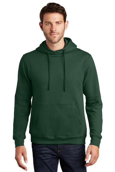 Port & Company PC850H Mens Fan Favorite Fleece Hooded Sweatshirt Hoodie Forest Green Model Front