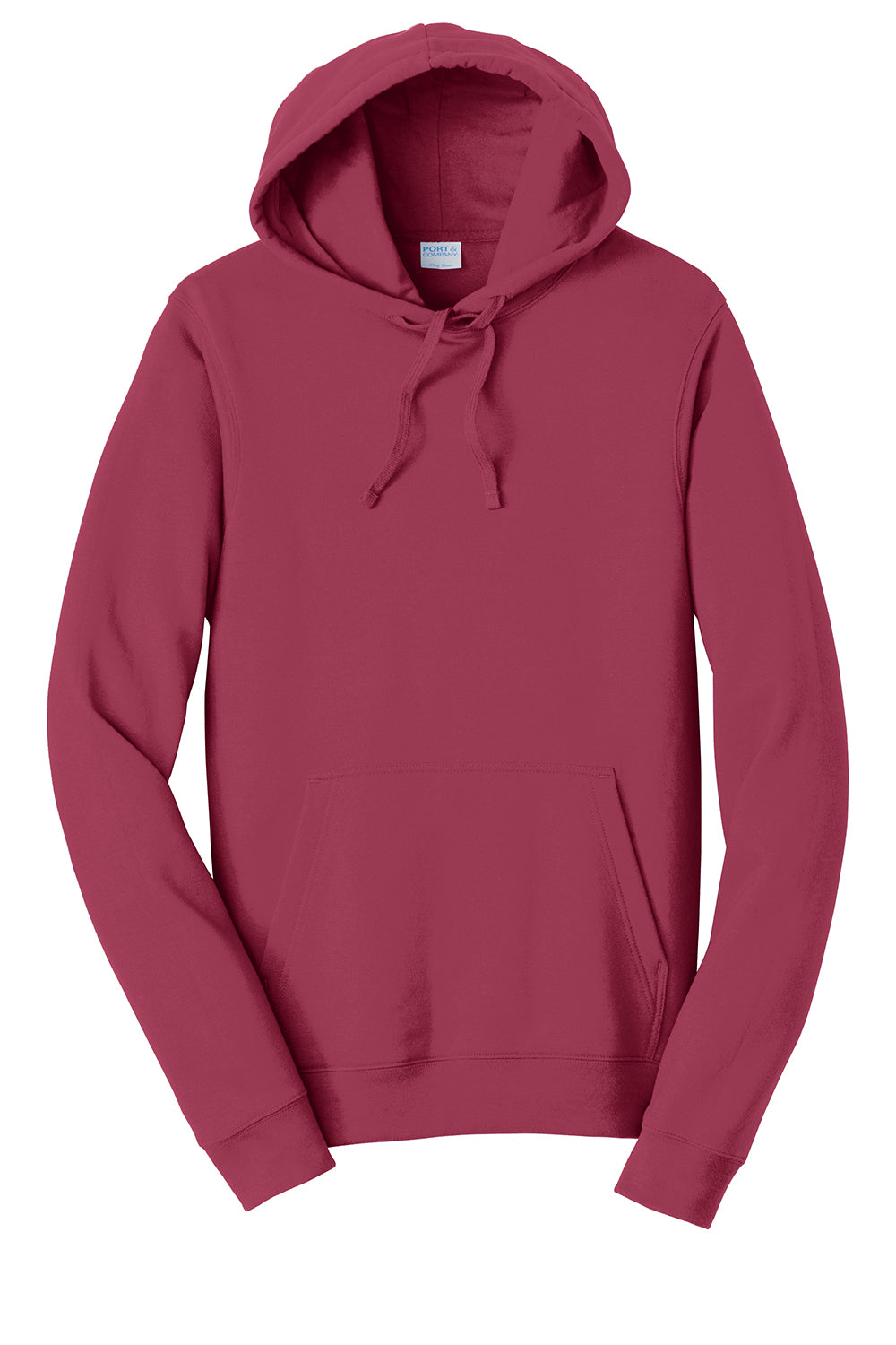 Port & Company PC850H Mens Fan Favorite Fleece Hooded Sweatshirt Hoodie Garnet Red Flat Front