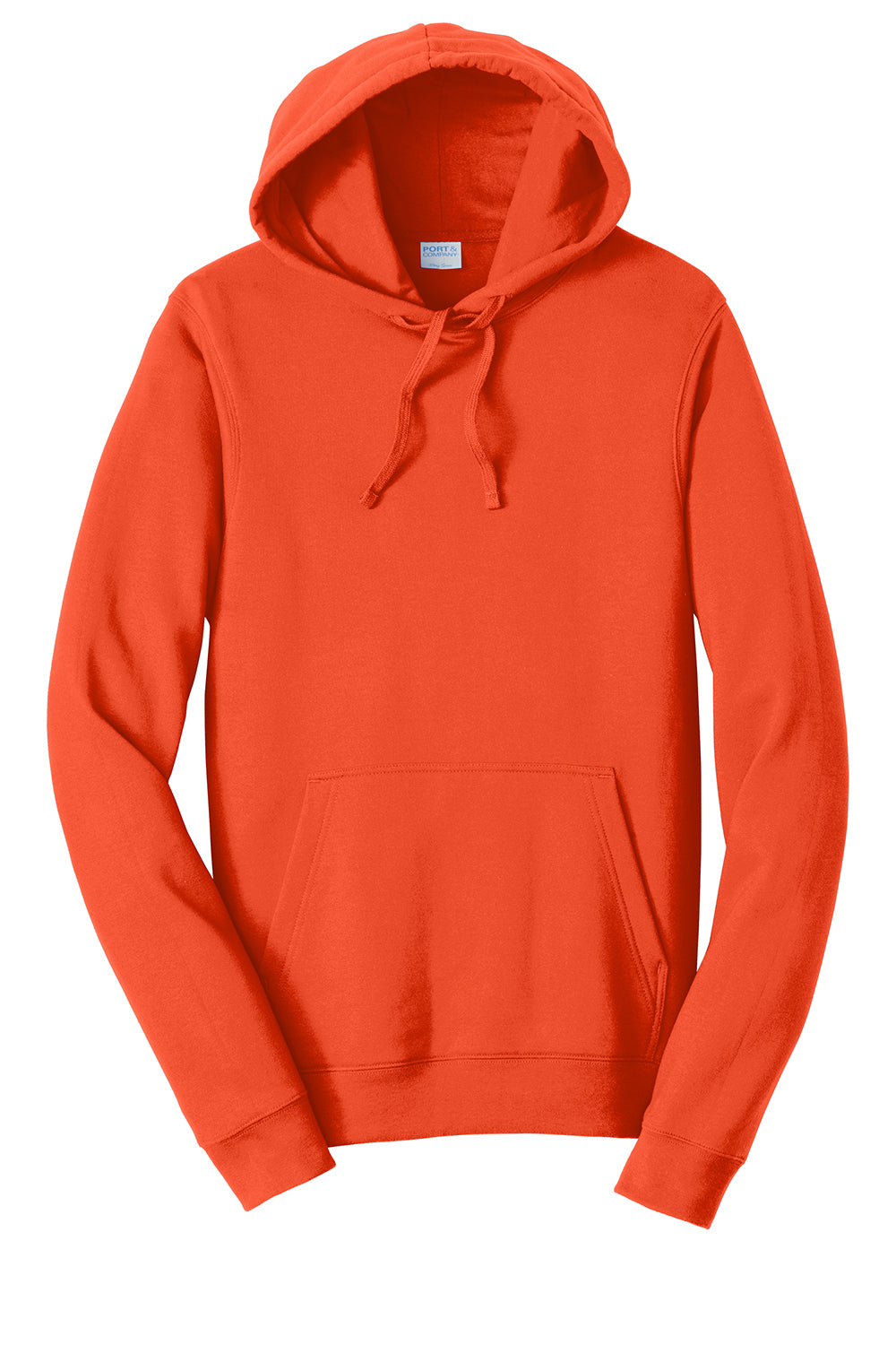 Port & Company PC850H Mens Fan Favorite Fleece Hooded Sweatshirt Hoodie Orange Flat Front