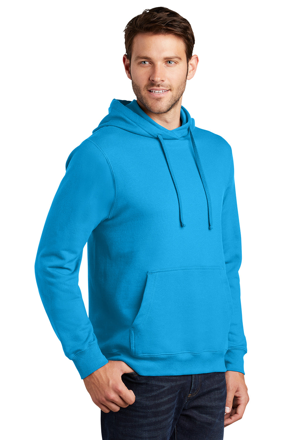 Port & Company PC850H Mens Fan Favorite Fleece Hooded Sweatshirt Hoodie Sapphire Blue Model 3q