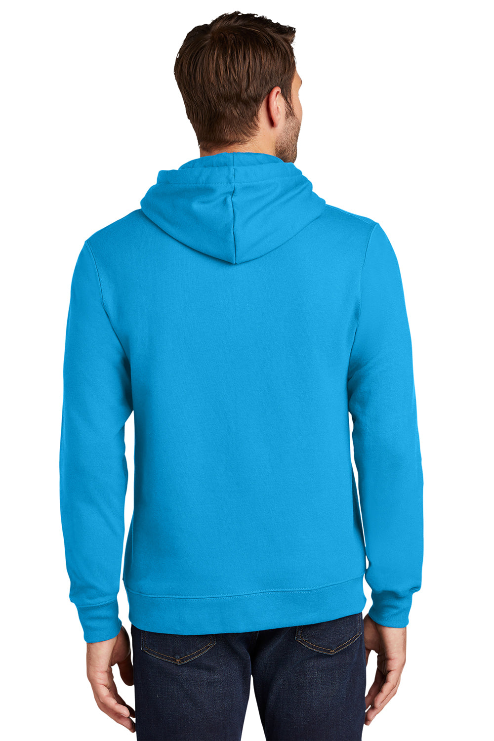 Port & Company PC850H Mens Fan Favorite Fleece Hooded Sweatshirt Hoodie Sapphire Blue Model Back