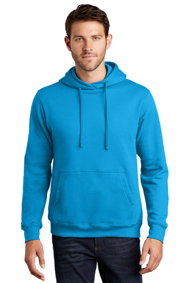 Port & Company PC850H Mens Fan Favorite Fleece Hooded Sweatshirt Hoodie Sapphire Blue Model Front