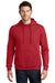 Port & Company PC850H Mens Fan Favorite Fleece Hooded Sweatshirt Hoodie Team Cardinal Red Model Front