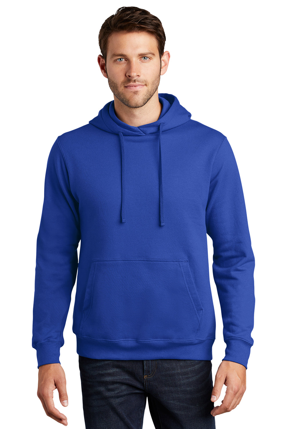 Port & Company PC850H Mens Fan Favorite Fleece Hooded Sweatshirt Hoodie True Royal Blue Model Front