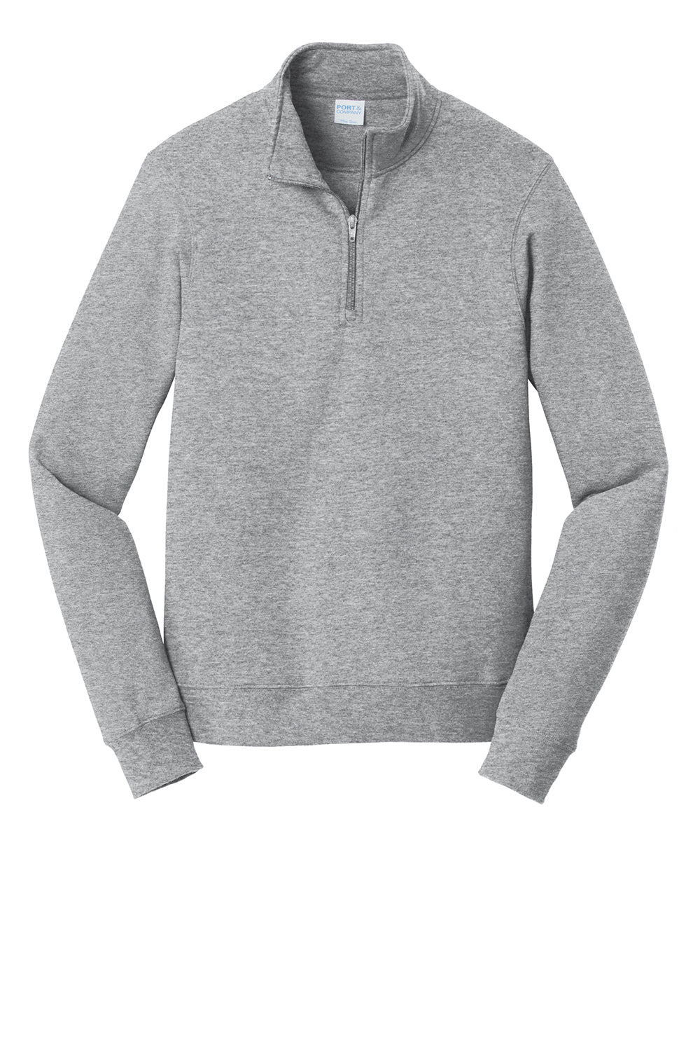 Port & Company PC850Q Mens Fan Favorite Fleece 1/4 Zip Sweatshirt Heather Grey Flat Front