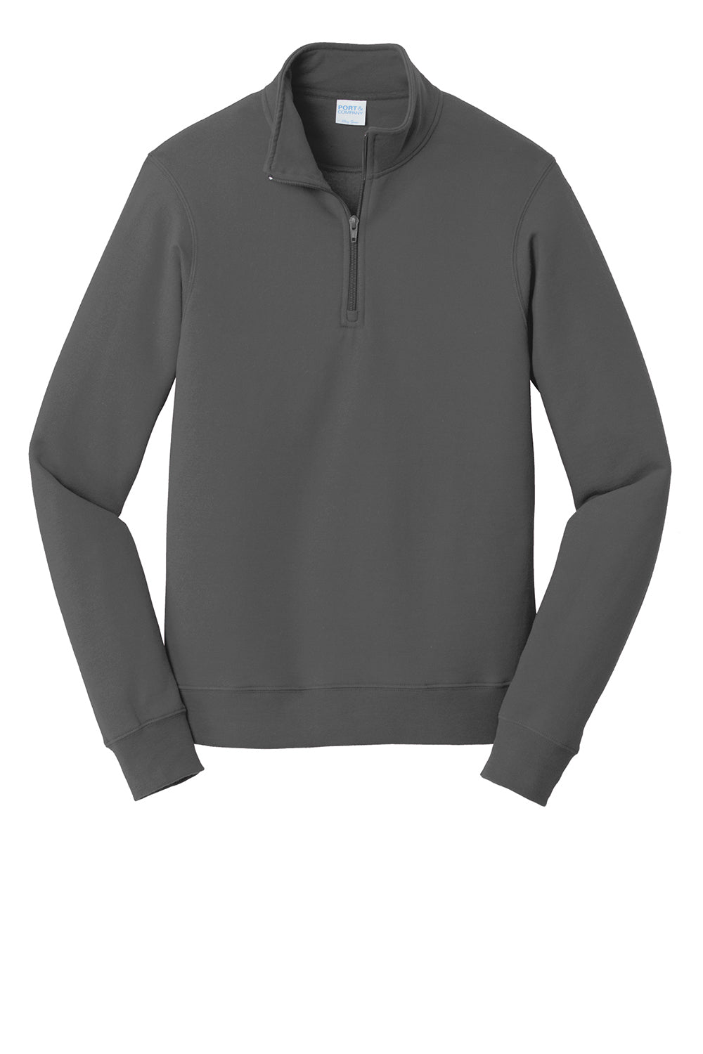 Port & Company PC850Q Mens Fan Favorite Fleece 1/4 Zip Sweatshirt Charcoal Grey Flat Front