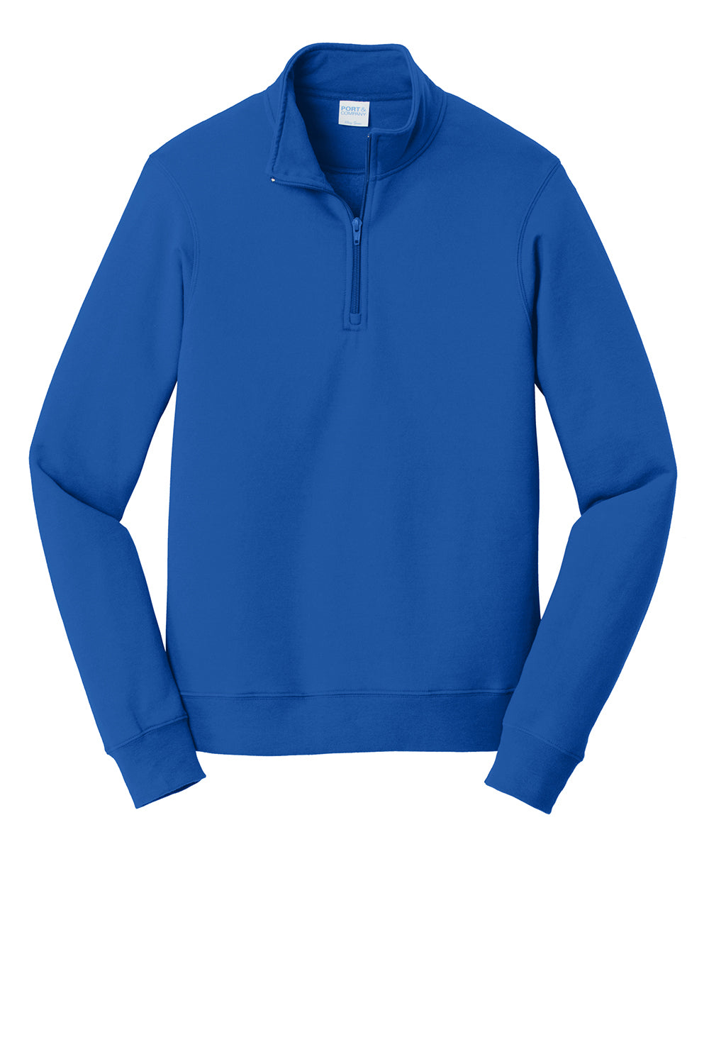 Port & Company PC850Q Mens Fan Favorite Fleece 1/4 Zip Sweatshirt True Royal Blue Flat Front