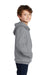 Port & Company PC850YH Youth Fan Favorite Fleece Hooded Sweatshirt Hoodie Heather Grey Model Side