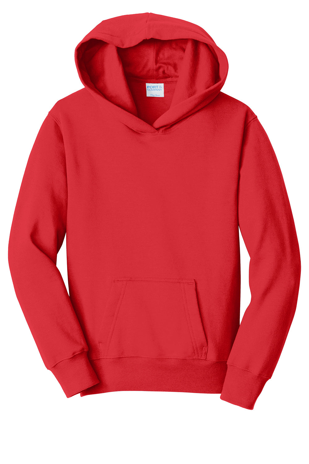 Port & Company PC850YH Youth Fan Favorite Fleece Hooded Sweatshirt Hoodie Bright Red Flat Front