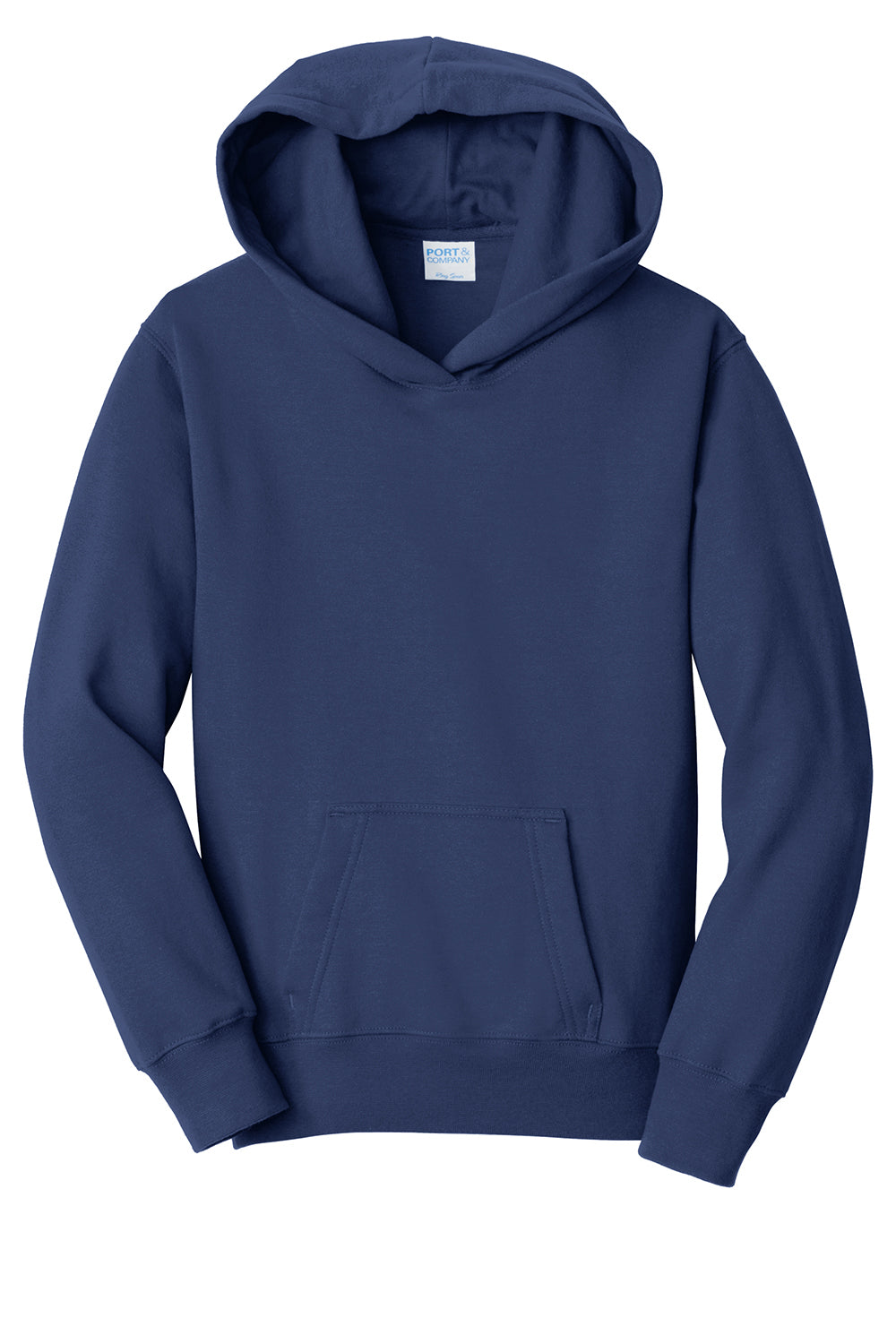 Port & Company PC850YH Youth Fan Favorite Fleece Hooded Sweatshirt Hoodie Team Navy Blue Flat Front