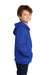 Port & Company PC850YH Youth Fan Favorite Fleece Hooded Sweatshirt Hoodie True Royal Blue Model Side