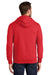 Port & Company PC850ZH Mens Fan Favorite Fleece Full Zip Hooded Sweatshirt Hoodie Bright Red Model Back