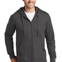 Port & Company Mens Fan Favorite Fleece Full Zip Hooded Sweatshirt Hoodie - Charcoal Grey