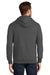 Port & Company PC850ZH Mens Fan Favorite Fleece Full Zip Hooded Sweatshirt Hoodie Heather Dark Grey Model Back