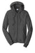 Port & Company PC850ZH Mens Fan Favorite Fleece Full Zip Hooded Sweatshirt Hoodie Heather Dark Grey Flat Front