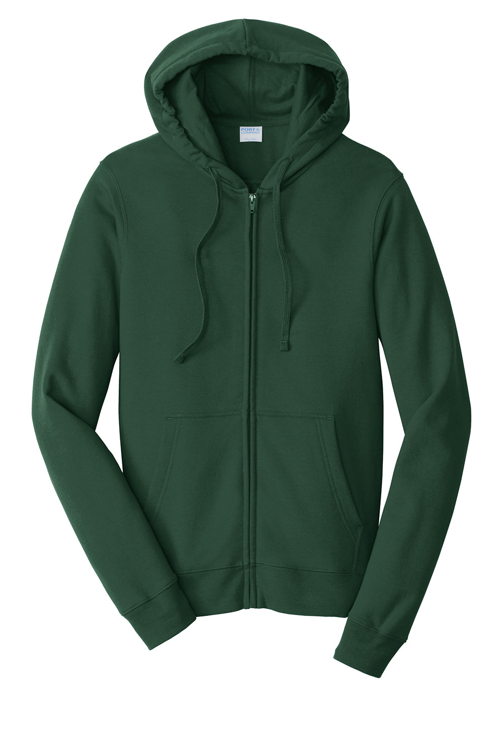 Port & Company PC850ZH Mens Fan Favorite Fleece Full Zip Hooded Sweatshirt Hoodie Forest Green Flat Front