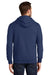 Port & Company PC850ZH Mens Fan Favorite Fleece Full Zip Hooded Sweatshirt Hoodie Team Navy Blue Model Back