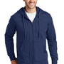 Port & Company Mens Fan Favorite Fleece Full Zip Hooded Sweatshirt Hoodie - Team Navy Blue