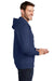 Port & Company PC850ZH Mens Fan Favorite Fleece Full Zip Hooded Sweatshirt Hoodie Team Navy Blue Model Side