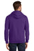 Port & Company PC850ZH Mens Fan Favorite Fleece Full Zip Hooded Sweatshirt Hoodie Team Purple Model Back