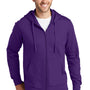 Port & Company Mens Fan Favorite Fleece Full Zip Hooded Sweatshirt Hoodie - Team Purple