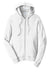 Port & Company PC850ZH Mens Fan Favorite Fleece Full Zip Hooded Sweatshirt Hoodie White Flat Front