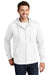 Port & Company PC850ZH Mens Fan Favorite Fleece Full Zip Hooded Sweatshirt Hoodie White Model Front