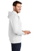 Port & Company PC850ZH Mens Fan Favorite Fleece Full Zip Hooded Sweatshirt Hoodie White Model Side