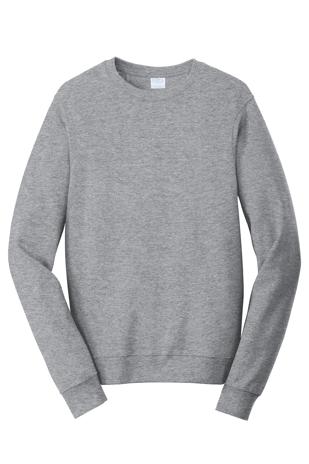 Port & Company PC850 Mens Fan Favorite Fleece Crewneck Sweatshirt Heather Grey Flat Front