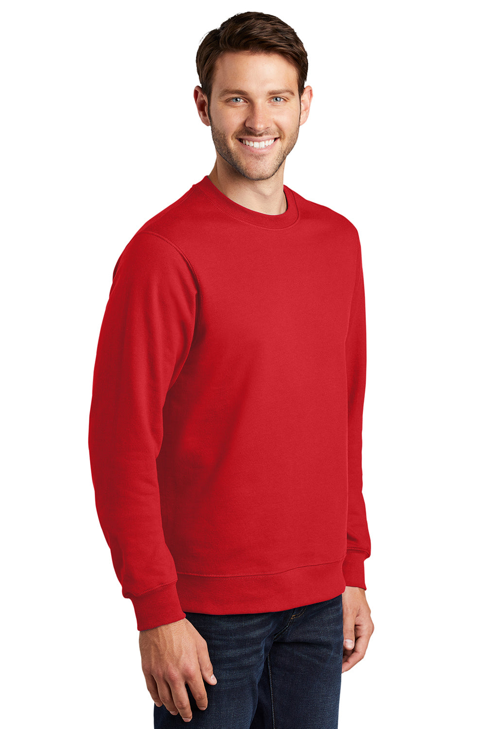 Port & Company PC850 Mens Fan Favorite Fleece Crewneck Sweatshirt Bright Red Model 3q